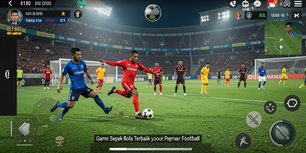 Tampilan gameplay <strong>8180</strong> yang seru dan interaktif dalam pertandingan sepak bola.