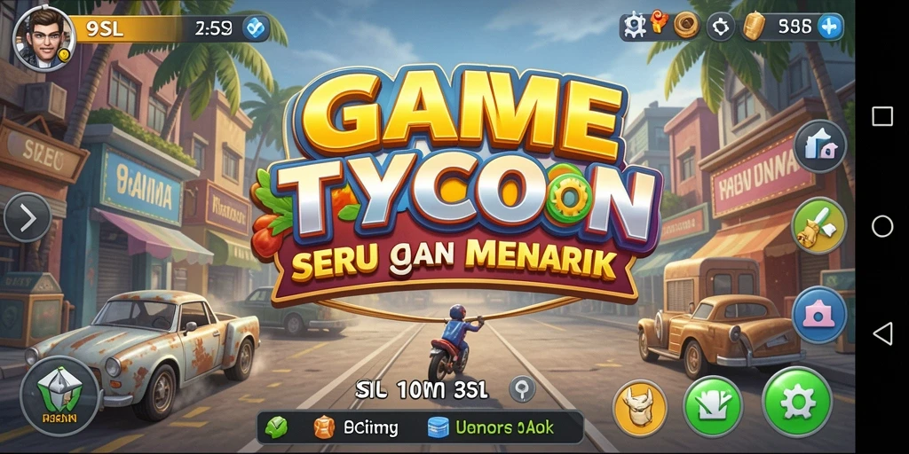 Screenshot menunjukkan gameplay menarik dari 9SL dengan elemen Tycoon.