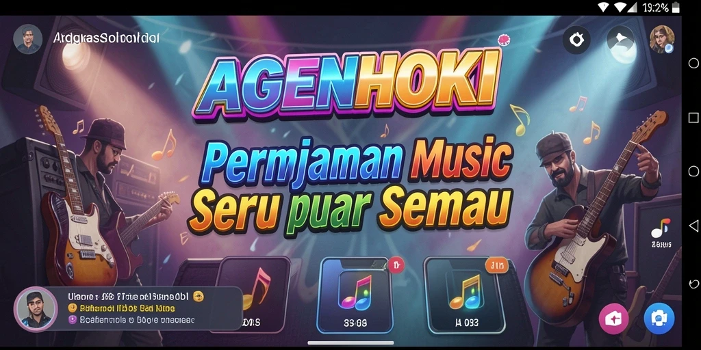 Tampilan gameplay menarik AGENHOKI dengan berbagai lagu.