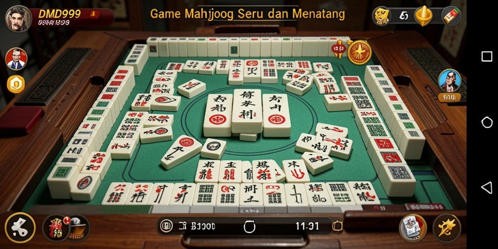 Tampilan gameplay seru Mahjong dalam DMD999 dengan desain menarik.