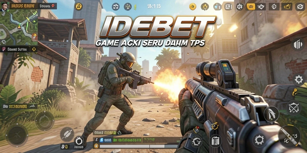 Tampilan screenshot utama IDEBET menampilkan aksi tempur seru dalam TPS.