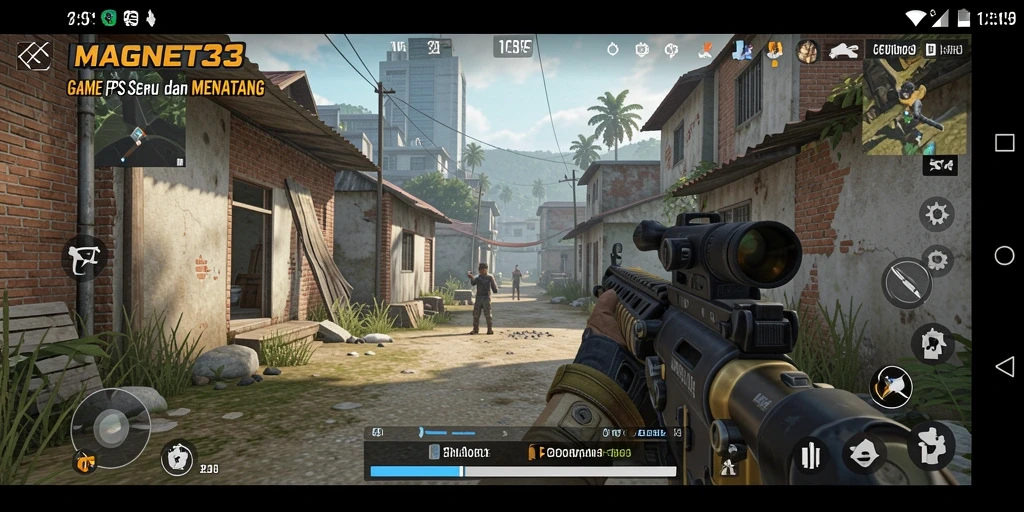 Tampilan gameplay seru dari MAGNET33 dengan aksi tembak-menembak intens.