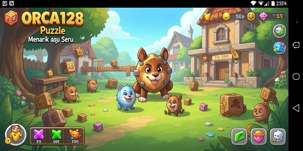 Tangkapan layar gameplay ORCA128 menampilkan tantangan Puzzle yang seru.