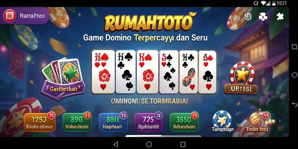 Tampilan gameplay menarik dari RUMAHTOTO yang membuat domino seru.