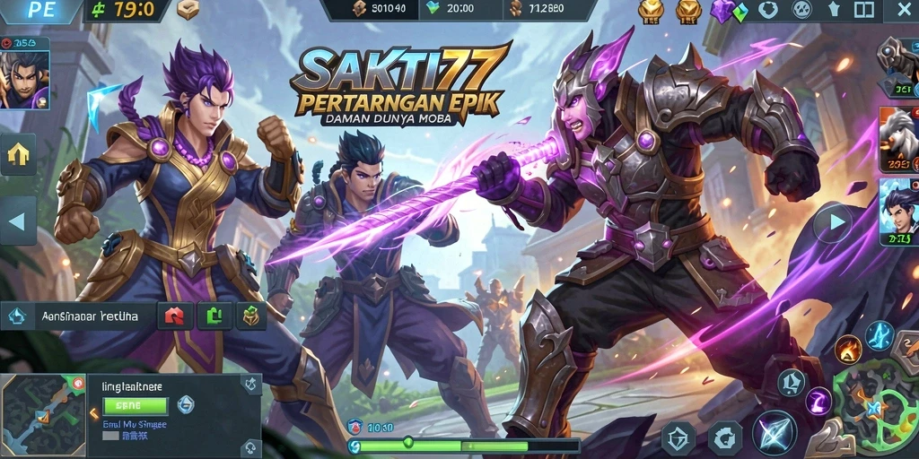 Tangkapan layar SAKTI77 menampilkan pertarungan seru antara karakter di medan pertempuran.