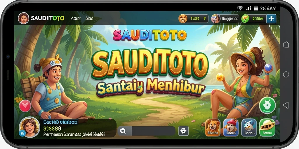 Screenshot SAUDITOTO menampilkan gameplay yang penuh warna dan seru.