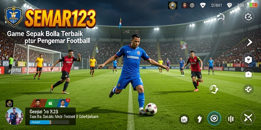 Screenshot permainan SEMAR123 yang menunjukkan aksi seru dalam sepak bola.
