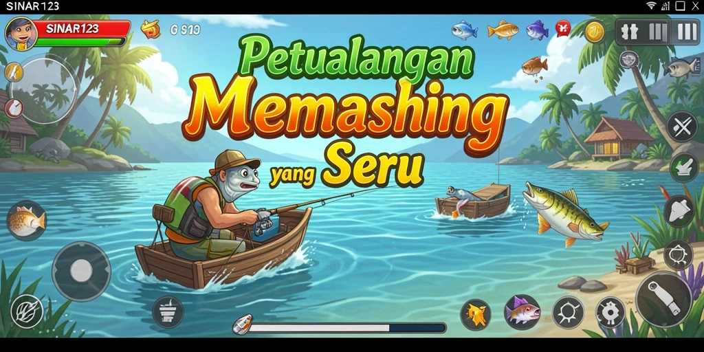 Tampilan gameplay menarik dalam SINAR123 saat menangkap ikan.