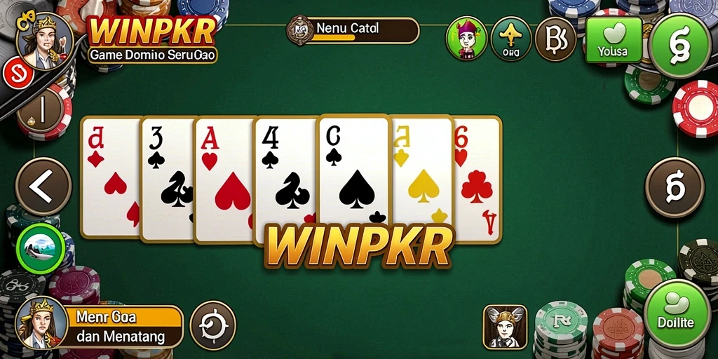 Tampilan gameplay Domino menegangkan dan seru di WINPKR.